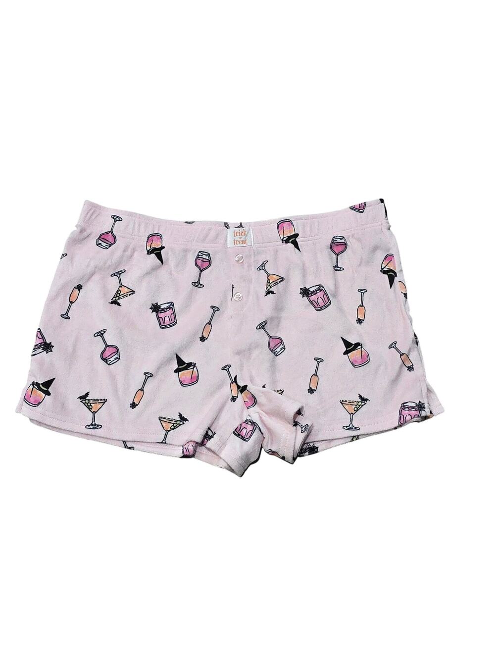Trick or Treat Sleep Pink Martini & Wine Pajama Short